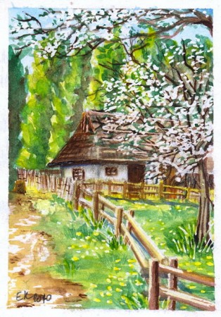 Spring (2010), Watercolor, 10x15 cm